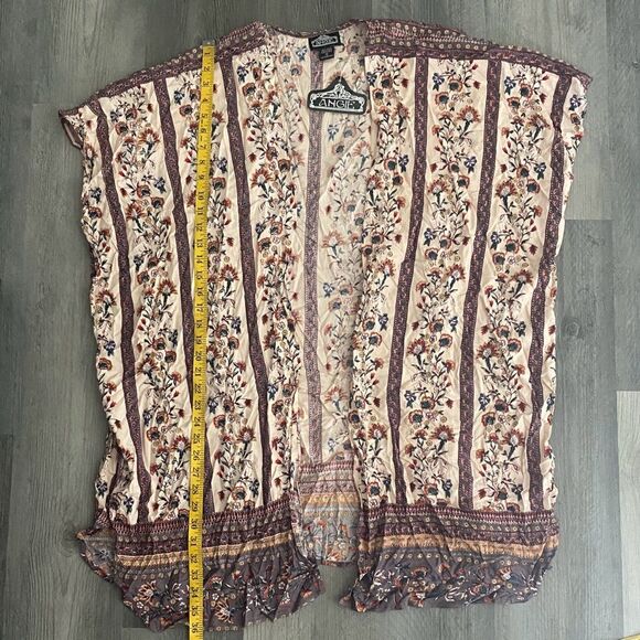 Angie Kimono Duster NEW Floral Boho Rayon Swim Coverup Vacation - Picture 8 of 9